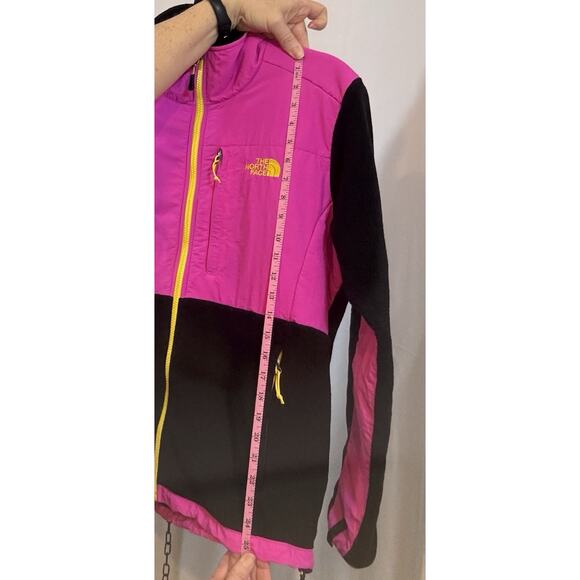 THE NORTH FACE DENALI WOMEN JACKET POLARTEC FLEECE BLACK PINK YELLOW FULL ZIP L - Picture 13 of 14